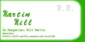 martin mill business card